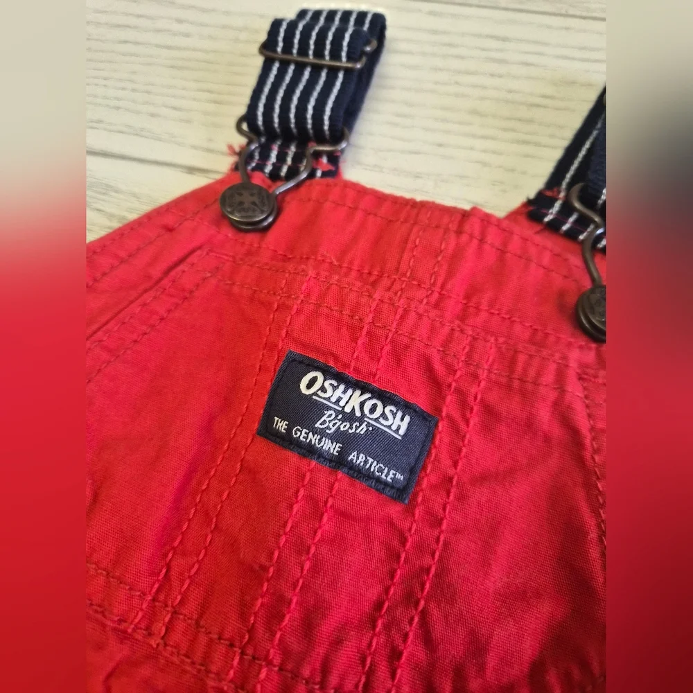 Baby Boy Red Overalls Oshkosh NEW 6M